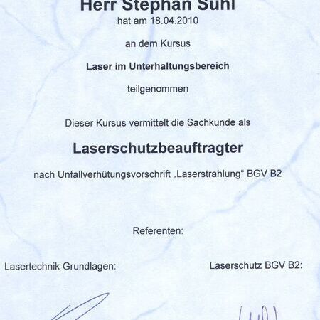 Laserschutz Seminar 2010